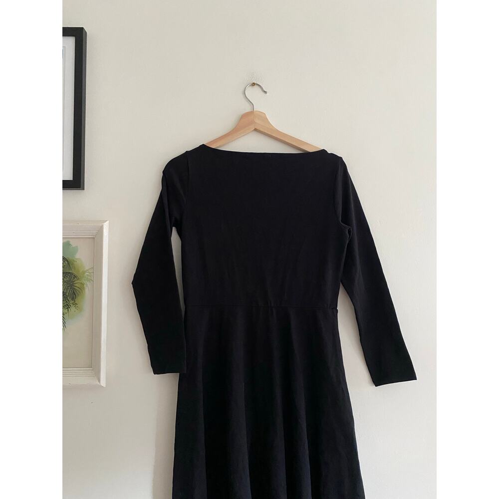 REFORMATION Wiley Knit Long Sleeve Black Dress Size Medium - Picture 5 of 8